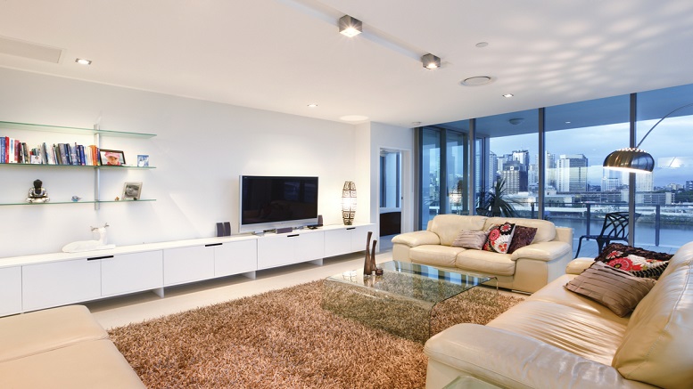 Glass doors in a room