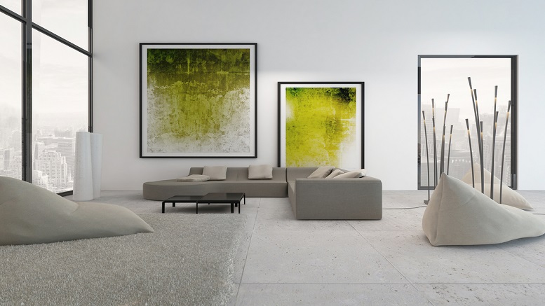 Oversized painting in a house